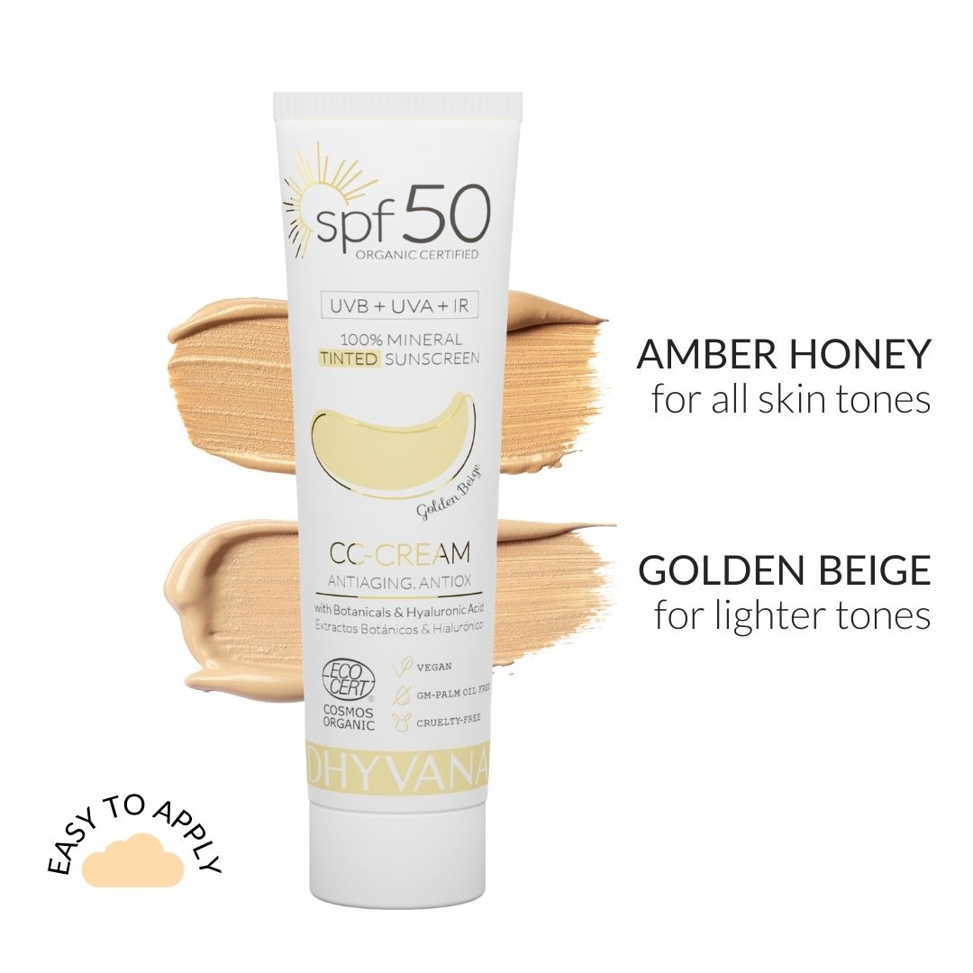 Füüsiline päikesekaitsekreem näole SK50, Amber Honey