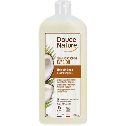 Douce Nature kookos suihkushampoo, 1000 ml